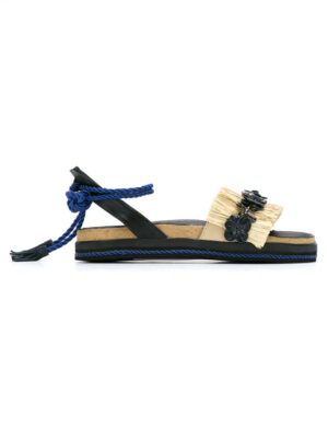 h Chofakian leather flat sandal sneakers (zwart)