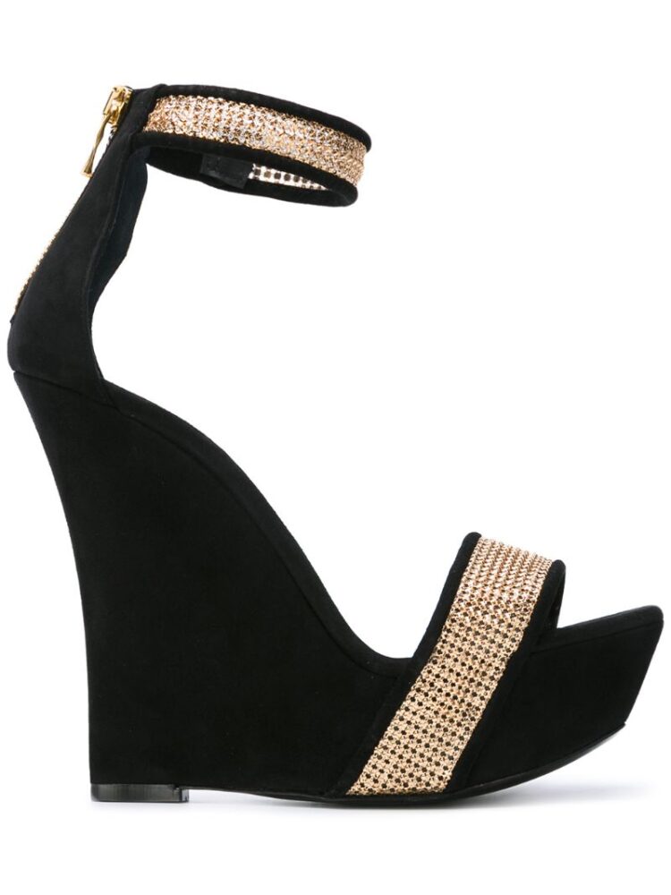 Balmain Riemchensandalen mit Wedge-Absatz sneakers (zwart)