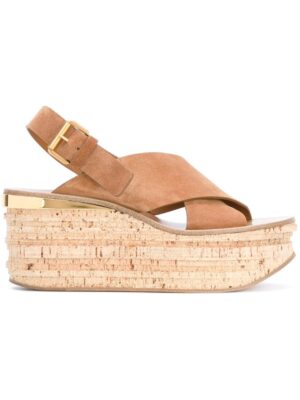 Chloé 'Camille' Sandalen mit Keilabsatz sneakers (bruin)