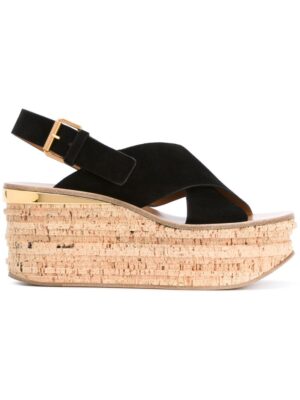 Chloé 'Camille' Sandalen mit Keilabsatz sneakers (zwart)