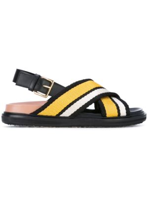 Marni 'Fussbett' Sandalen mit überkreuzten Riem sneakers (zwart)