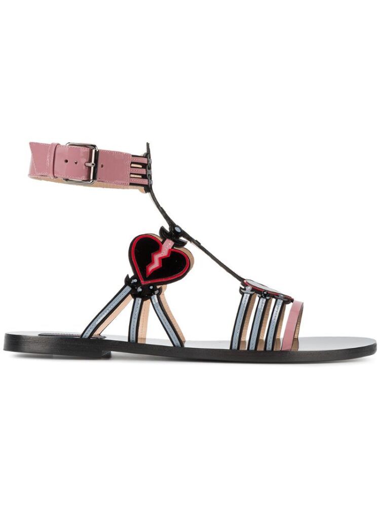 Valentino Römersandalen mit Herzdetail sneakers (zwart)