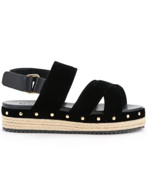 Muveil open toe criss-cross sandal sneakers (zwart)