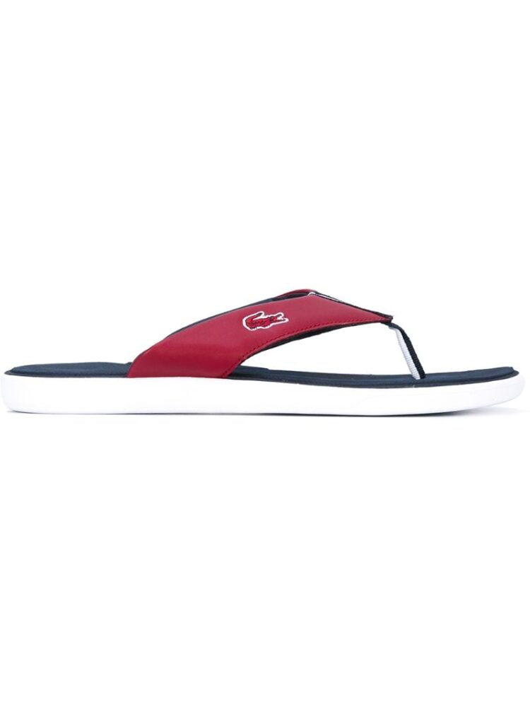 Lacoste Gestreifte Flip-Flop sneakers (rood)