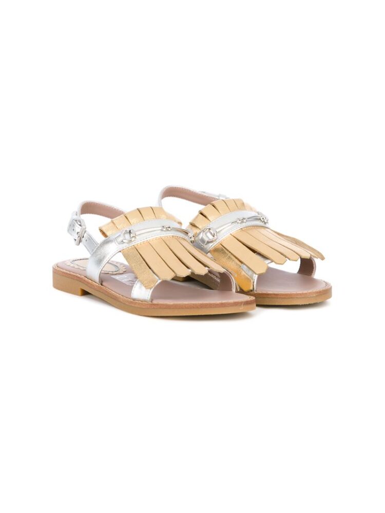 Gucci Kids Metallic-Sandalen mit Zierlasch sneakers (overige kleuren)