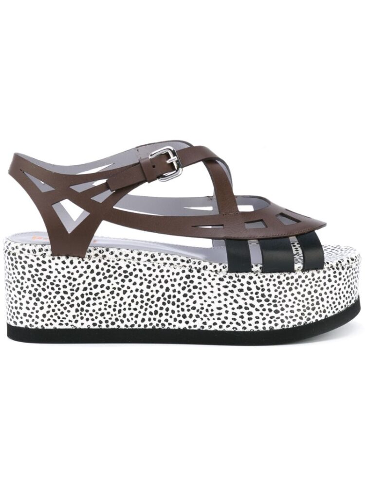 Pollini Gepunktete Sandal sneakers (bruin)