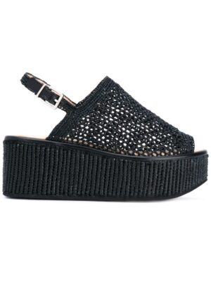 Robert Clergerie Gehäkelte Sandal sneakers (zwart)