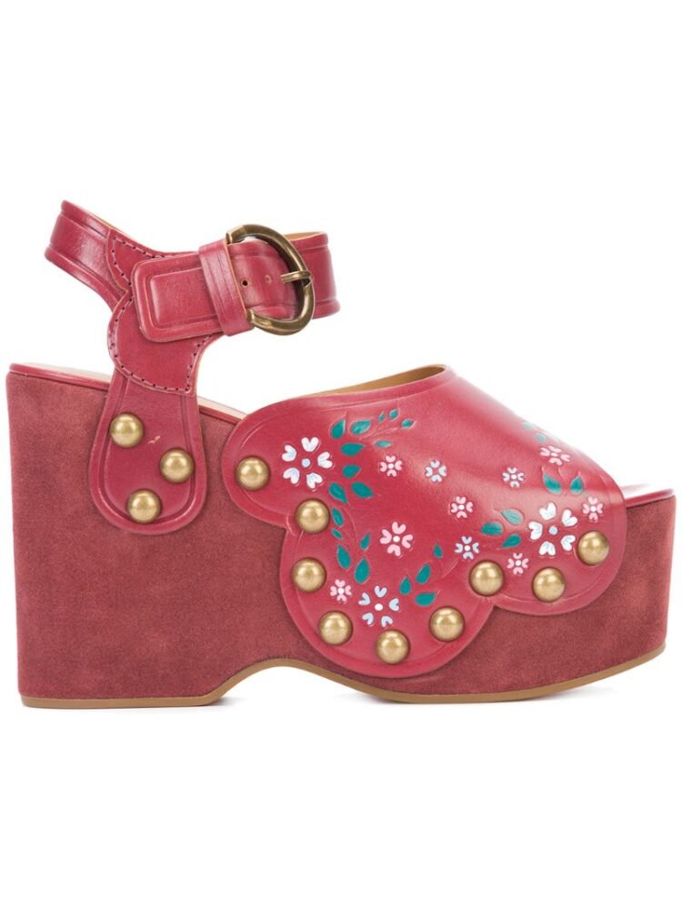 Marc Jacobs 'Dawn' Sandalen mit Wedge-Absatz sneakers (rood)