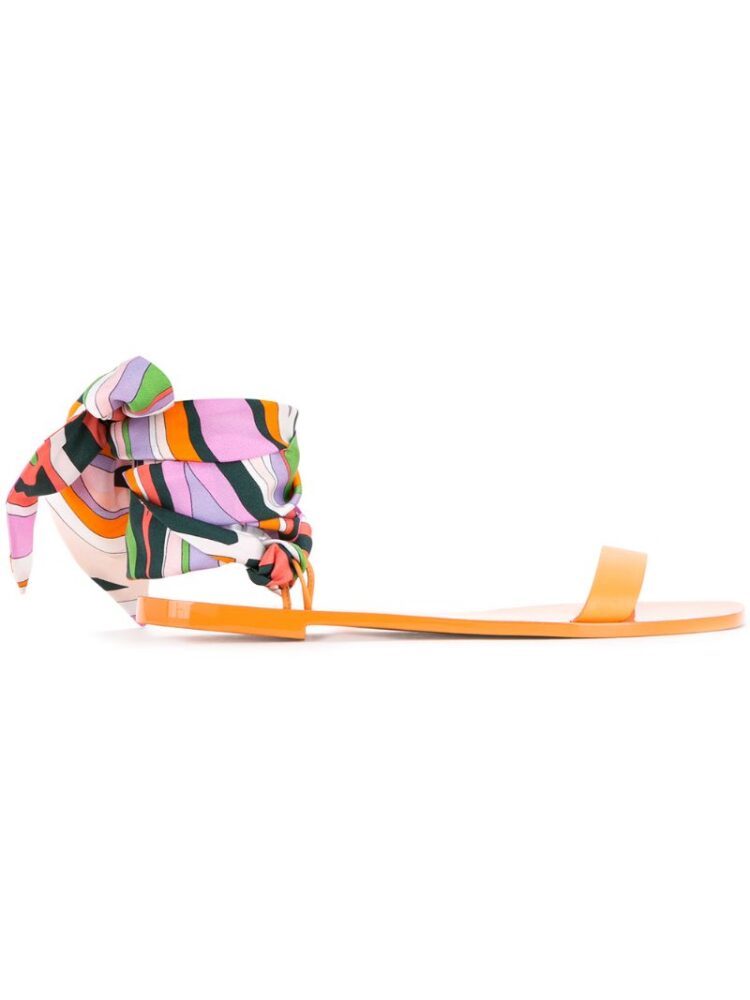 Emilio Pucci Sandalen mit buntem Knöchelband sneakers (geel)