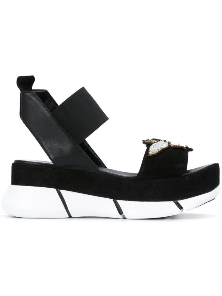 Elena Iachi Verzierte Sandal sneakers (zwart)