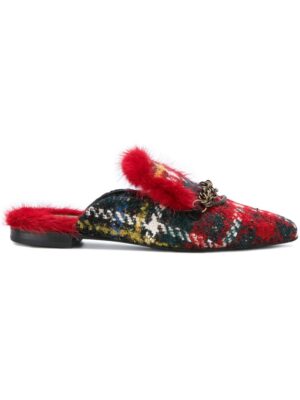 Mr & Mrs Italy Tweed-Mules mit Zierkett sneakers (rood)