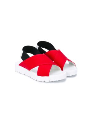 Msgm Kids Sandalen mit überkreuzten Riem sneakers (rood)