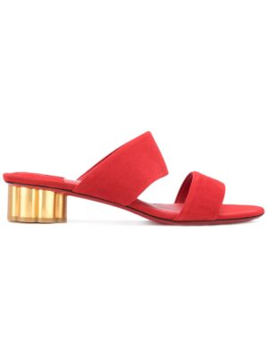 lvatore Ferragamo metallic low heel sandal sneakers (rood)