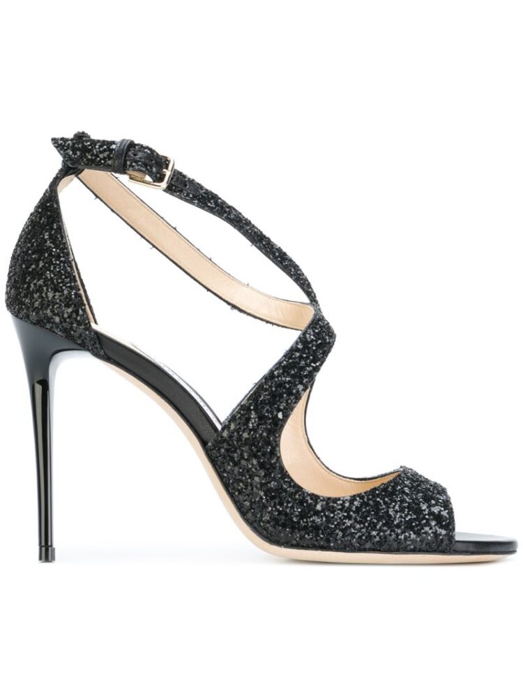 Jimmy Choo glittered Emily sandal sneakers (zwart)