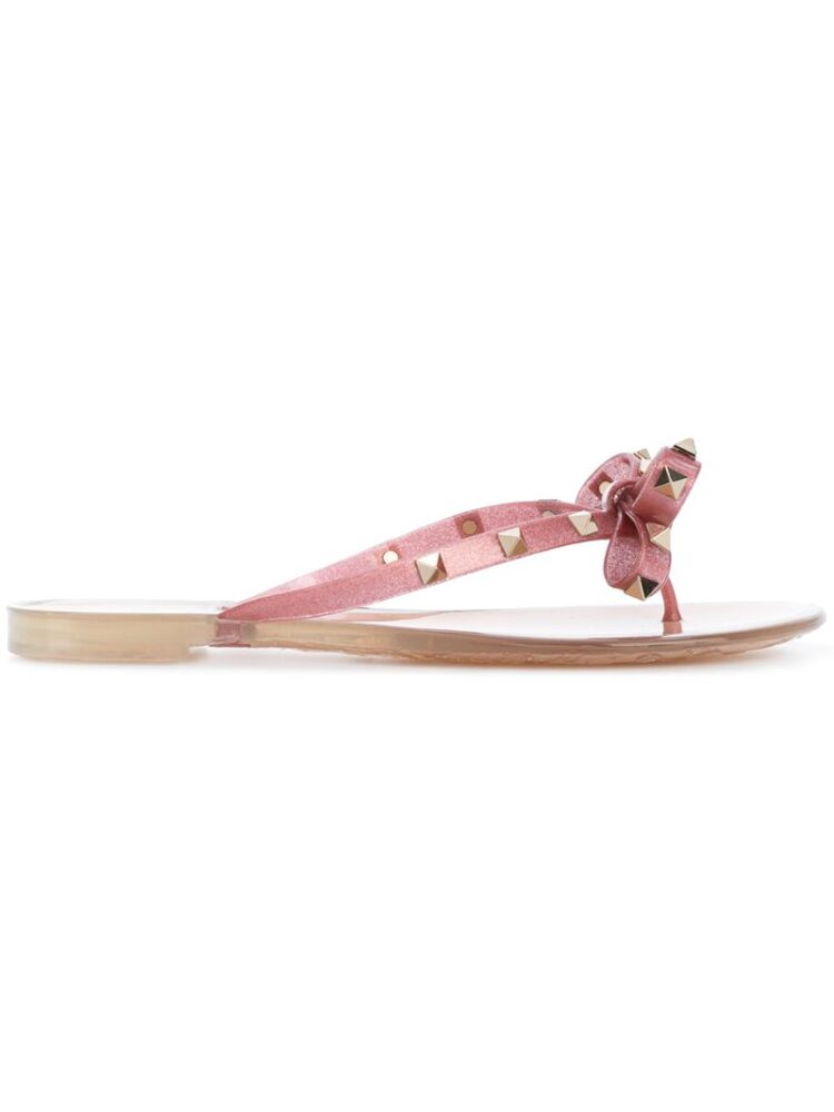 Valentino Valentino Garavani Rockstud bow flip flop sneakers (paars)